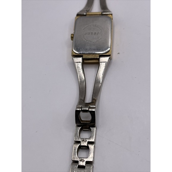Guess Women's Quartz Watch Silver Gold Two Tone Square Dial 20mm- New Battery‎ - Picture 7 of 7
